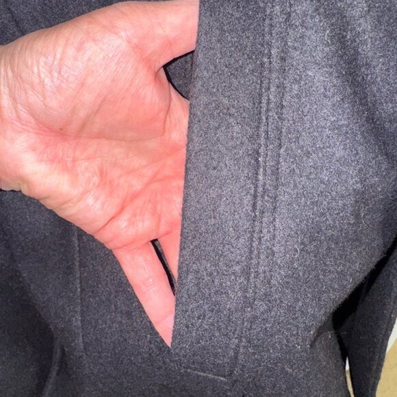 Claiborne Mens Charcoal Preppy Academic Wool Peacoat Double-Breasted Jacket XL - Picture 7 of 14